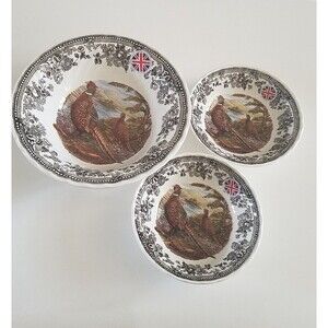 Queen's Quintessential Pheasant 2 Cereal Bowls and 1 Serving Bowl